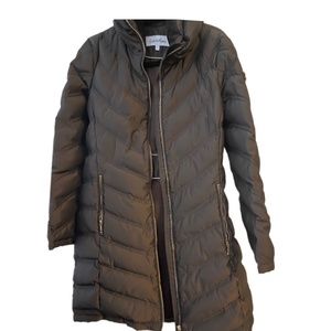 Calvin Klein Knee Length removable hood Puffer Coat